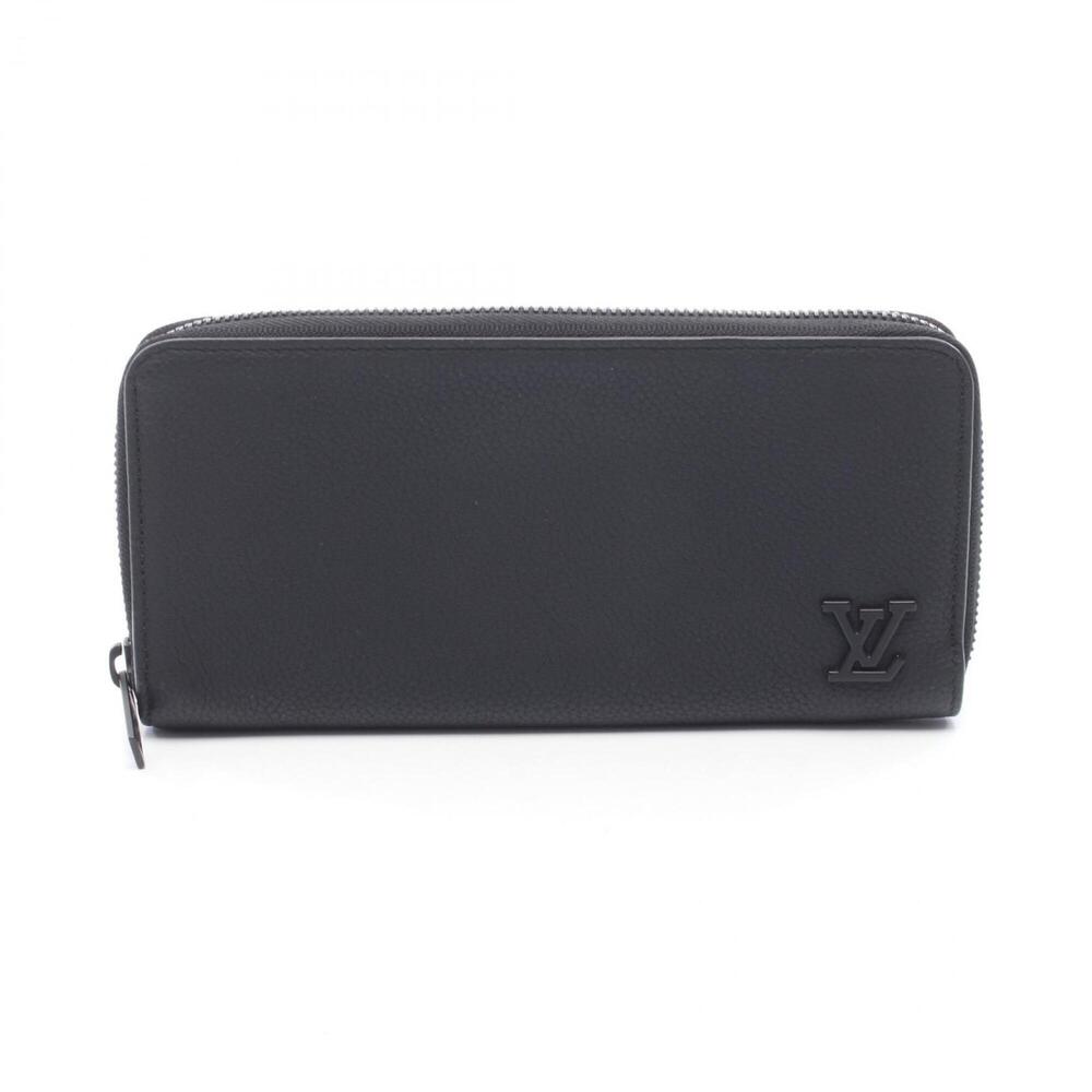 Louis Vuitton Zippy Wallet Horizontal LV Aerogram Noir Round Long Leather Men...